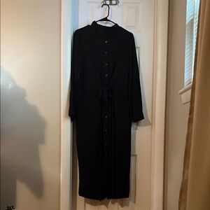Elegant Black Button-Up Dress